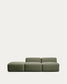 Divano Blok 3 posti con pouf terminale in ciniglia verde muschio 270 cm FSC Mix Credit