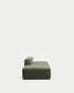 Divano Blok 3 posti con pouf terminale in ciniglia verde muschio 270 cm FSC Mix Credit