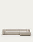 Divano Blok 4 posti chaise longue destra beige 330 cm