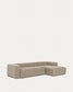 Divano Blok 4 posti chaise longue destra beige 330 cm