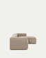 Divano Blok 4 posti chaise longue destra beige 330 cm