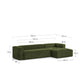Divano Blok 4 posti chaise longue destra in velluto a coste spesse verde 330 cm