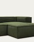 Divano Blok 4 posti chaise longue destra in velluto a coste spesse verde 330 cm