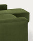 Divano Blok 4 posti chaise longue destra in velluto a coste spesse verde 330 cm