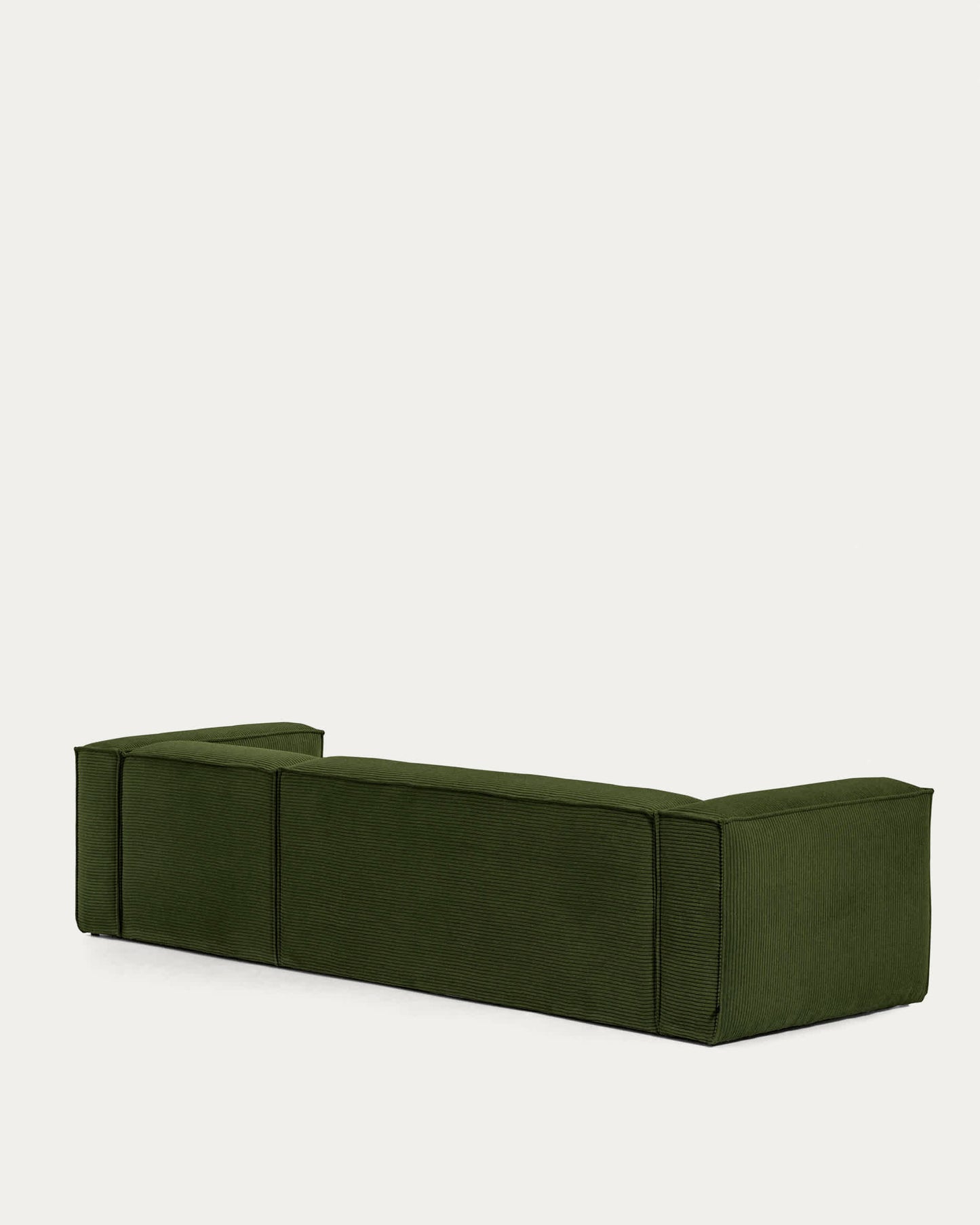 Divano Blok 4 posti chaise longue destra in velluto a coste spesse verde 330 cm