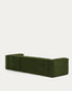 Divano Blok 4 posti chaise longue destra in velluto a coste spesse verde 330 cm