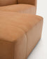 Divano Blok in pelle marrone a 4 posti con chaise longue a destra in pelle 330 cm