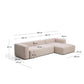 Divano Blok 4 posti in ciniglia beige con chaise longue destra 330 cm FSC Mix Credit