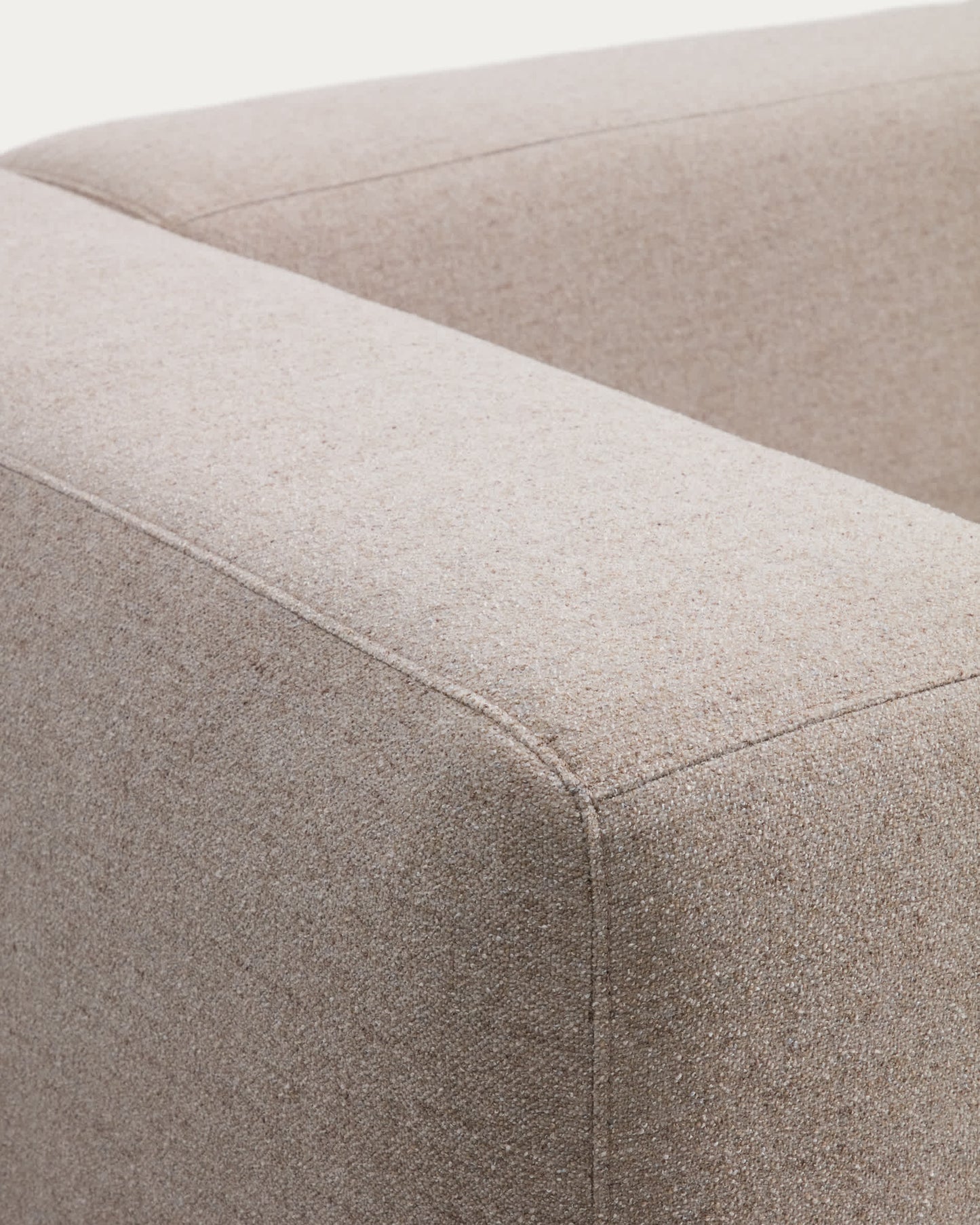 Divano Blok 4 posti in ciniglia beige con chaise longue destra 330 cm FSC Mix Credit