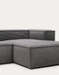 Divano Blok 2 posti in velluto a coste spesso grigio con chaise longue destra 240 cm FSC Mix Credit