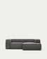 Divano Blok 2 posti in velluto a coste spesso grigio con chaise longue destra 240 cm FSC Mix Credit