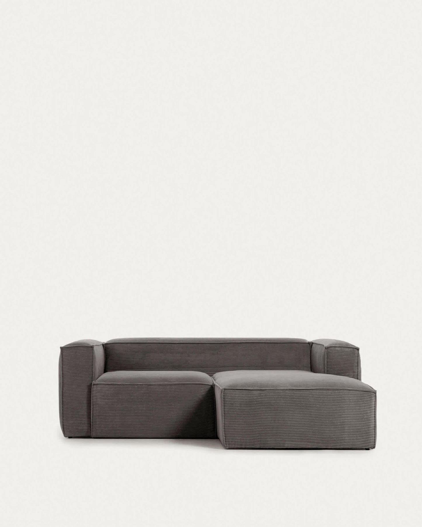 Divano Blok 2 posti in velluto a coste spesso grigio con chaise longue destra 240 cm FSC Mix Credit