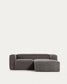 Divano Blok 2 posti in velluto a coste spesso grigio con chaise longue destra 240 cm FSC Mix Credit
