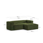 Divano Blok 2 posti chaise longue destra in velluto a coste spesse verde 240 cm