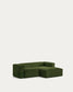 Divano Blok 2 posti chaise longue destra in velluto a coste spesse verde 240 cm