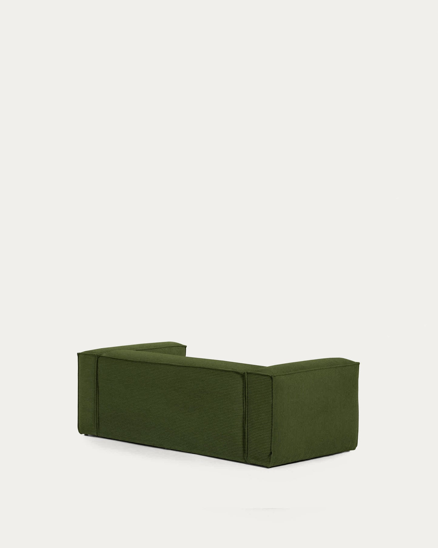 Divano Blok 2 posti chaise longue destra in velluto a coste spesse verde 240 cm