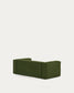 Divano Blok 2 posti chaise longue destra in velluto a coste spesse verde 240 cm