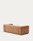 Divano Blok in pelle marrone a 2 posti con chaise longue a destra 240 cm