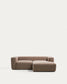 Divano Blok 2 posti in ciniglia marrone con chaise longue destra 240 cm FSC Mix Credit