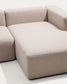 Divano Blok 2 posti in ciniglia beige con chaise longue destra 240 cm FSC Mix Credit