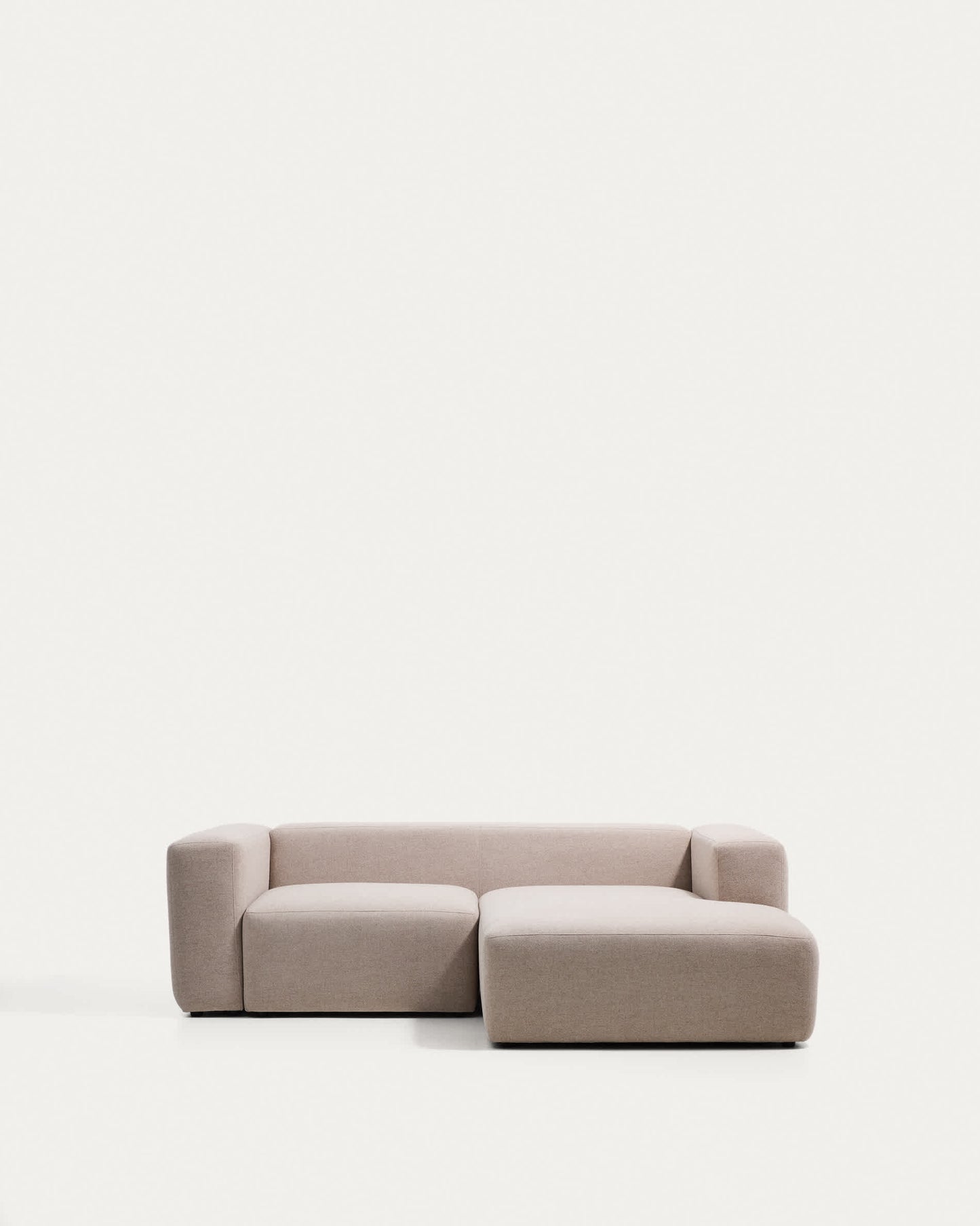 Divano Blok 2 posti in ciniglia beige con chaise longue destra 240 cm FSC Mix Credit