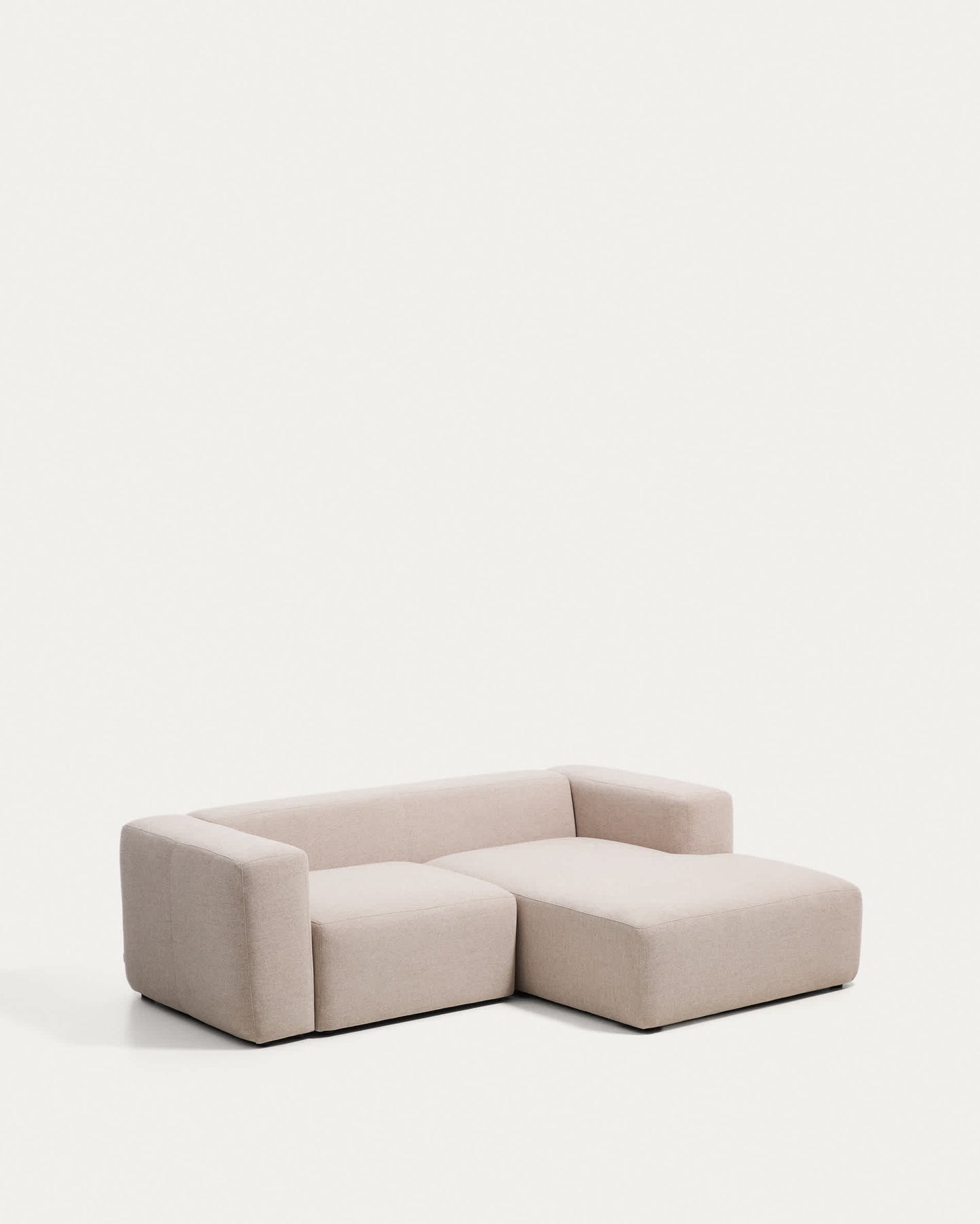 Divano Blok 2 posti in ciniglia beige con chaise longue destra 240 cm FSC Mix Credit