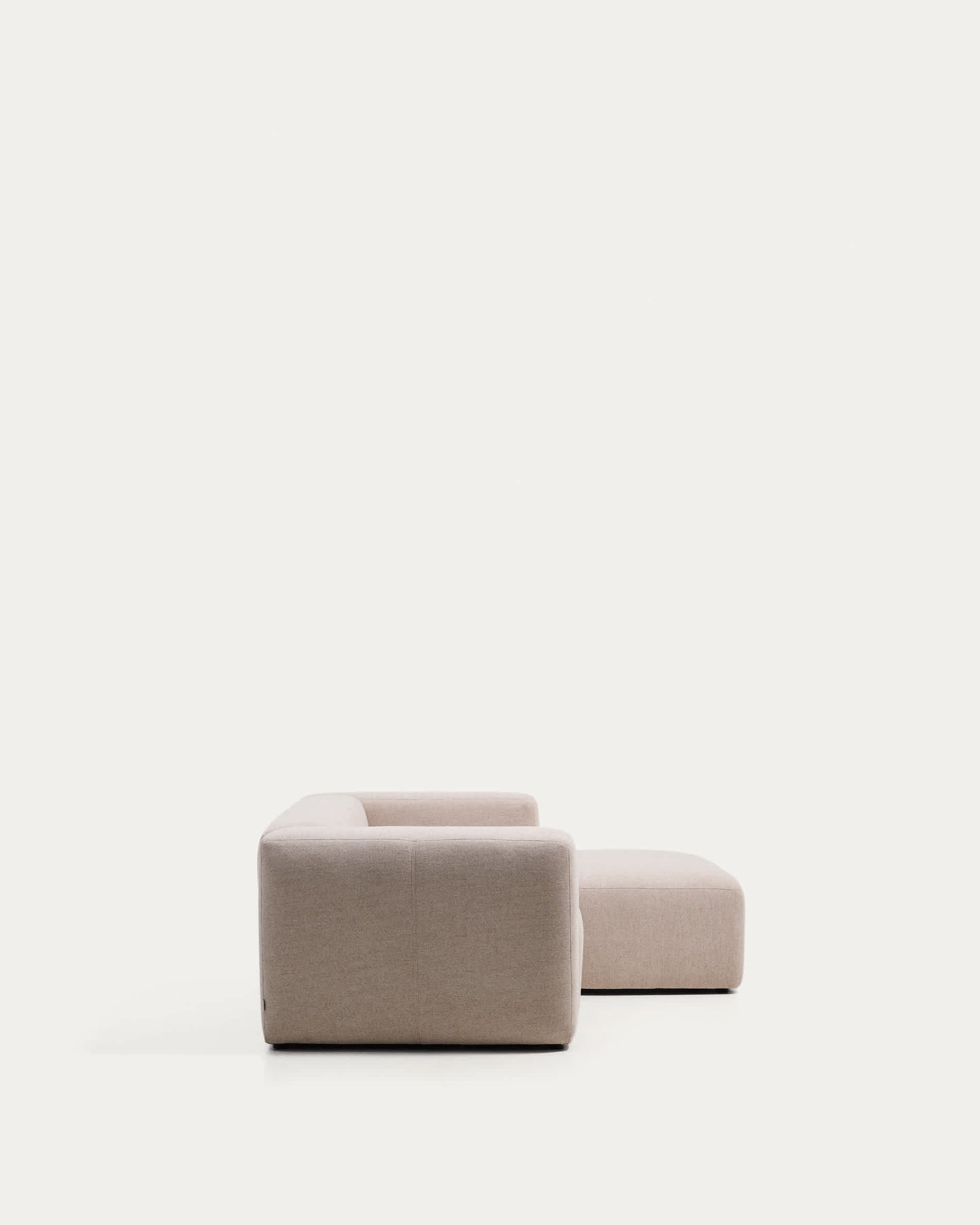 Divano Blok 2 posti in ciniglia beige con chaise longue destra 240 cm FSC Mix Credit
