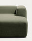 Divano Blok 2 posti in ciniglia verde muschio con chaise longue destra 240 cm FSC Mix Credit