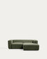 Divano Blok 2 posti in ciniglia verde muschio con chaise longue destra 240 cm FSC Mix Credit