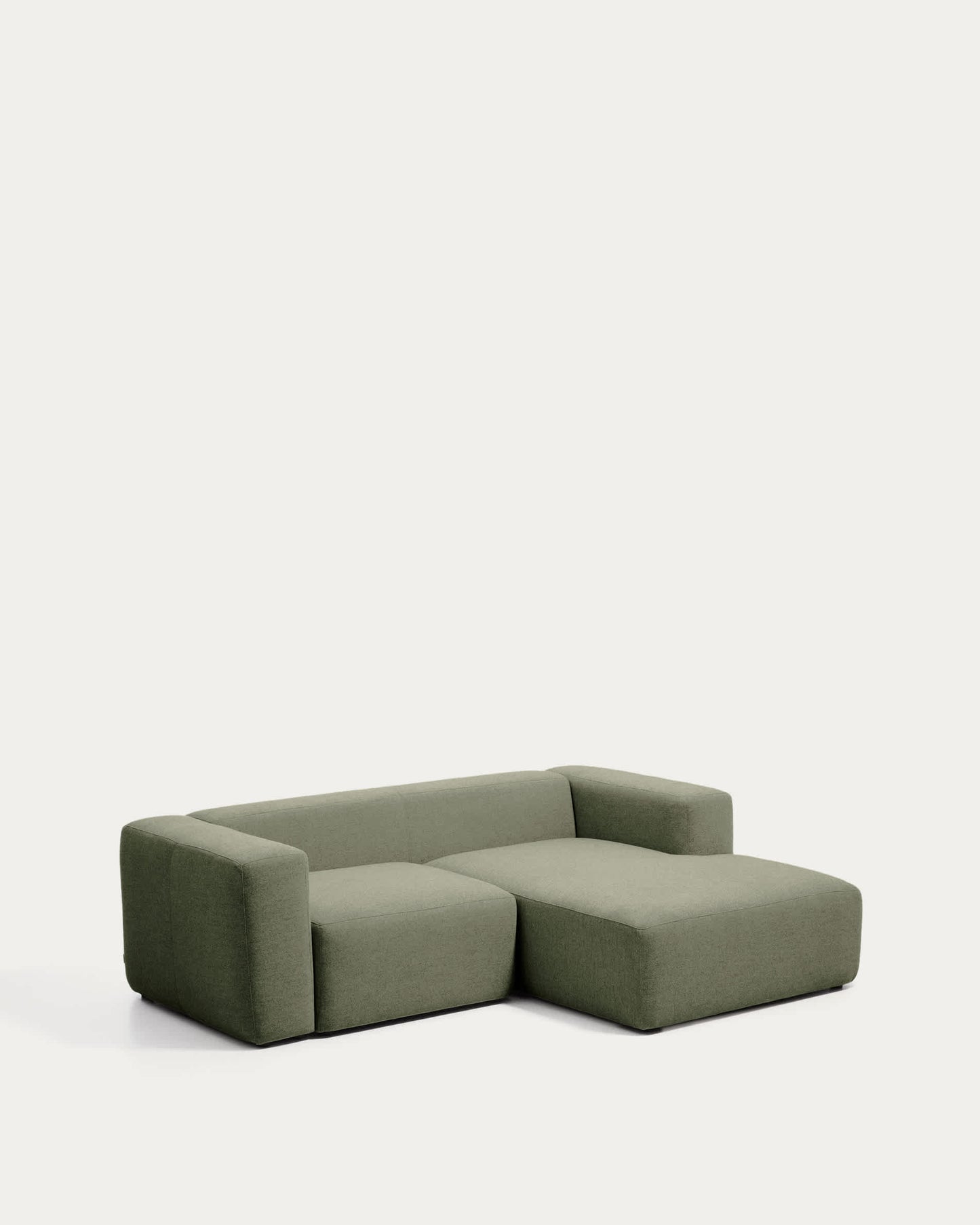 Divano Blok 2 posti in ciniglia verde muschio con chaise longue destra 240 cm FSC Mix Credit
