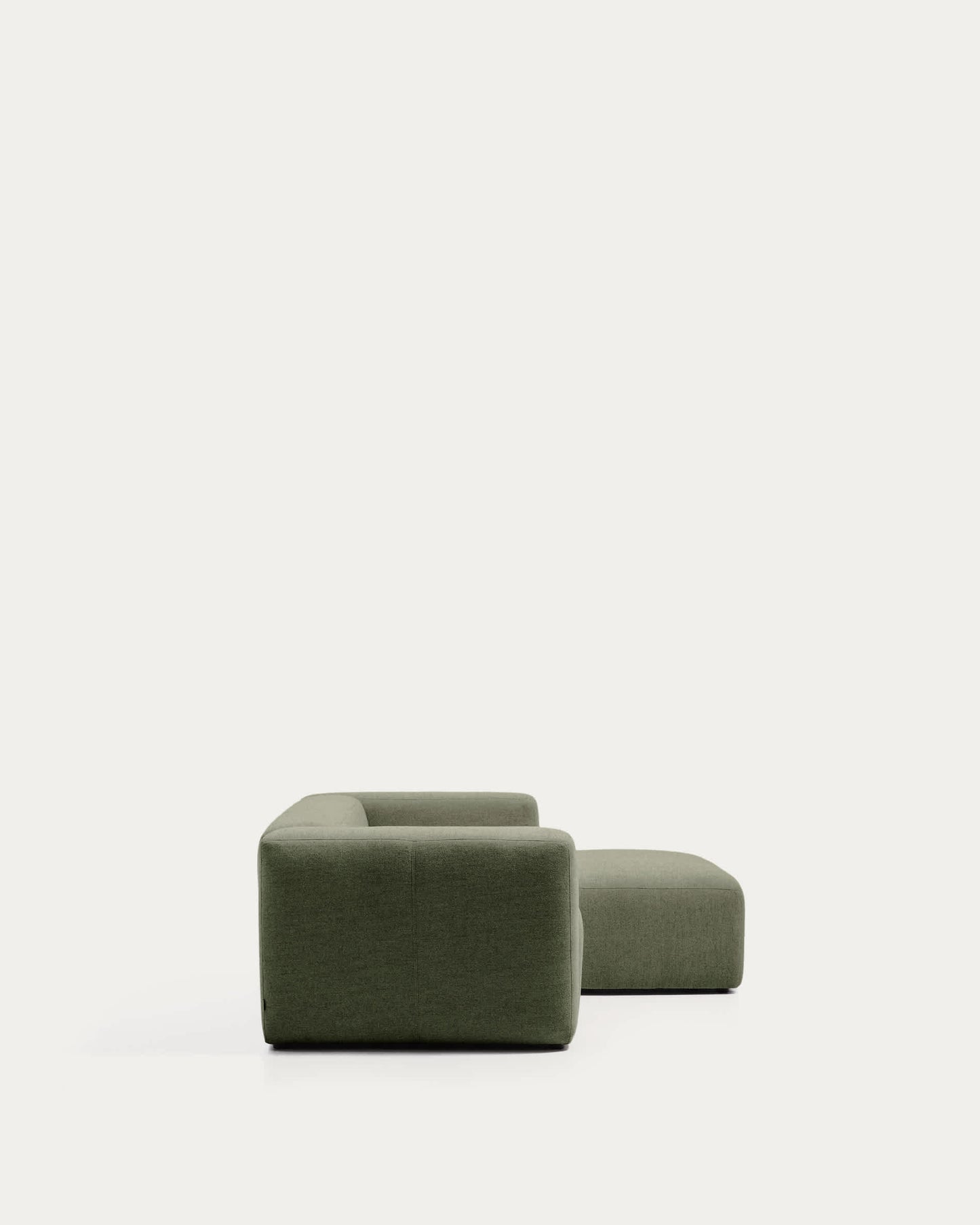 Divano Blok 2 posti in ciniglia verde muschio con chaise longue destra 240 cm FSC Mix Credit
