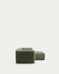 Divano Blok 2 posti in ciniglia verde muschio con chaise longue destra 240 cm FSC Mix Credit