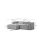 Divano Blok 2 posti in velluto a coste spesso grigio con chaise longue sinistra 240 cm FSC Mix Credit