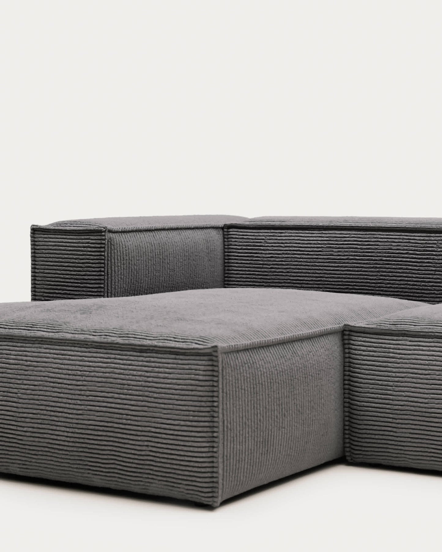 Divano Blok 2 posti in velluto a coste spesso grigio con chaise longue sinistra 240 cm FSC Mix Credit