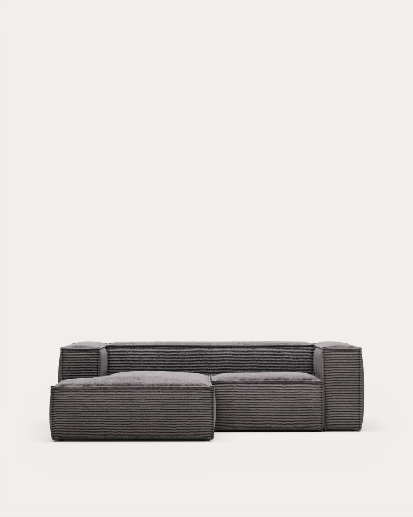 Divano Blok 2 posti in velluto a coste spesso grigio con chaise longue sinistra 240 cm FSC Mix Credit