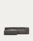 Divano Blok 2 posti in velluto a coste spesso grigio con chaise longue sinistra 240 cm FSC Mix Credit