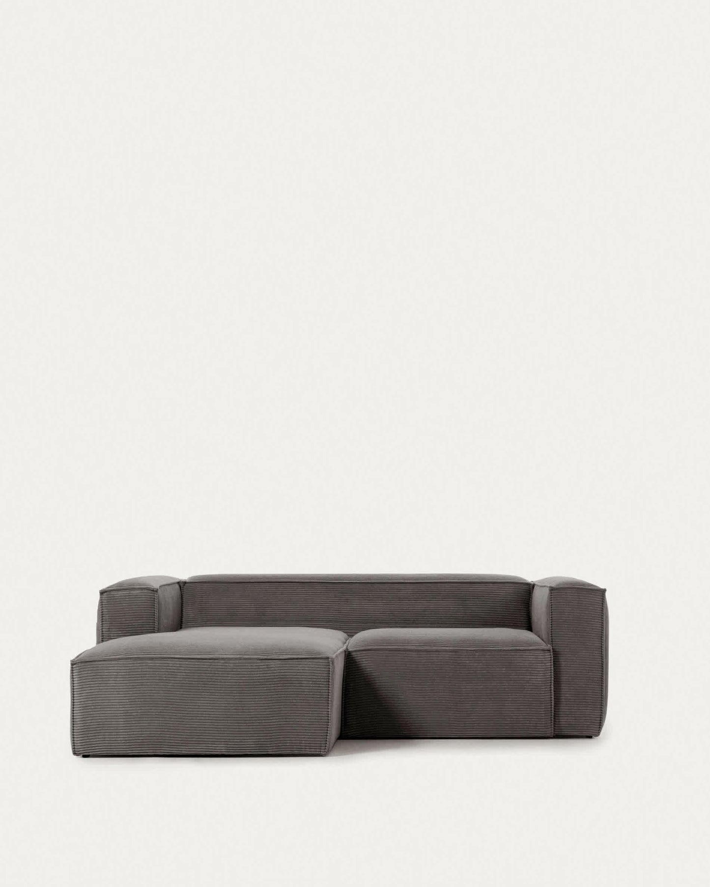 Divano Blok 2 posti in velluto a coste spesso grigio con chaise longue sinistra 240 cm FSC Mix Credit