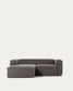 Divano Blok 2 posti in velluto a coste spesso grigio con chaise longue sinistra 240 cm FSC Mix Credit