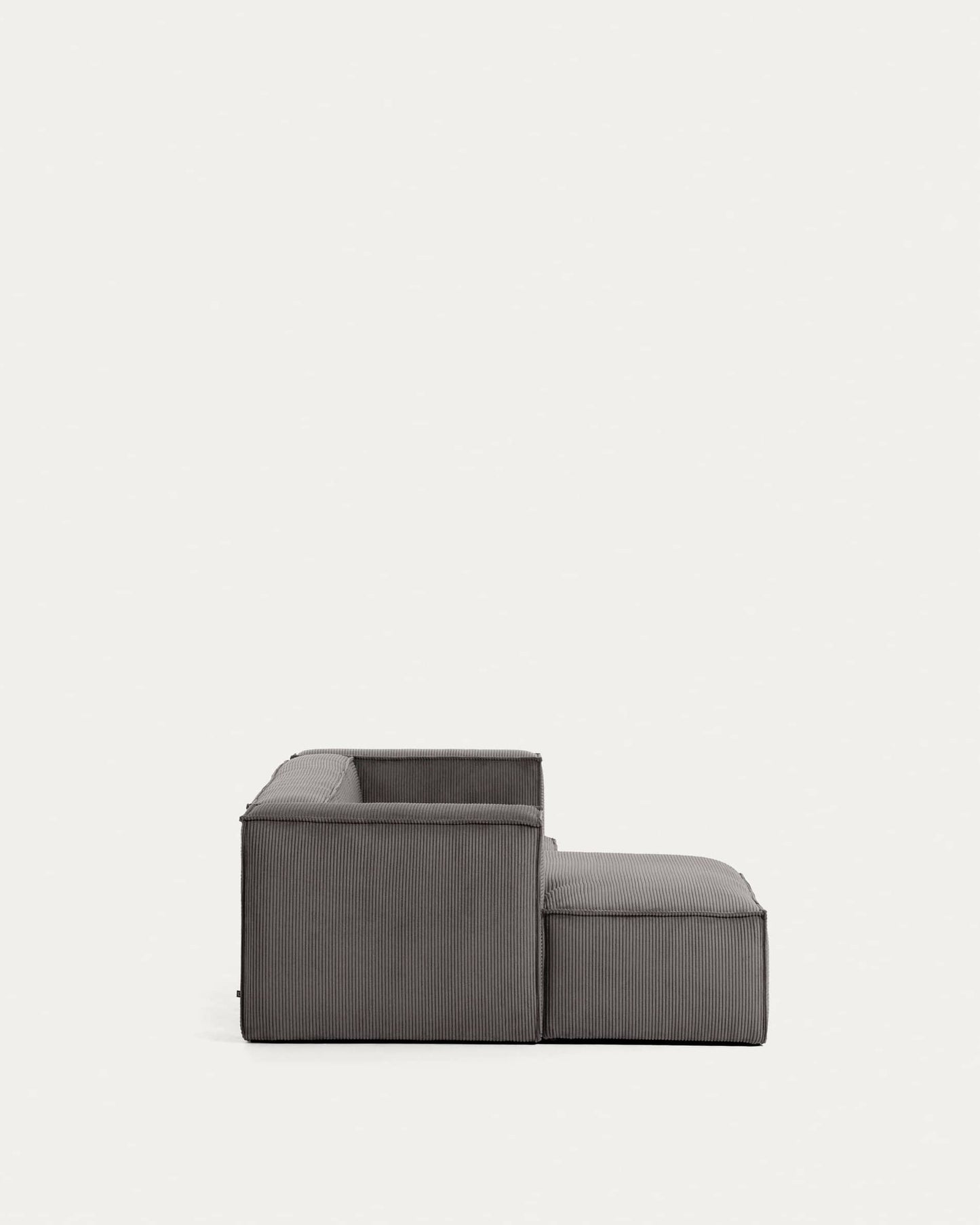 Divano Blok 2 posti in velluto a coste spesso grigio con chaise longue sinistra 240 cm FSC Mix Credit