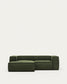 Divano Blok 2 posti chaise longue sinistra in velluto a coste spesse verde 240 cm