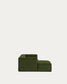 Divano Blok 2 posti chaise longue sinistra in velluto a coste spesse verde 240 cm