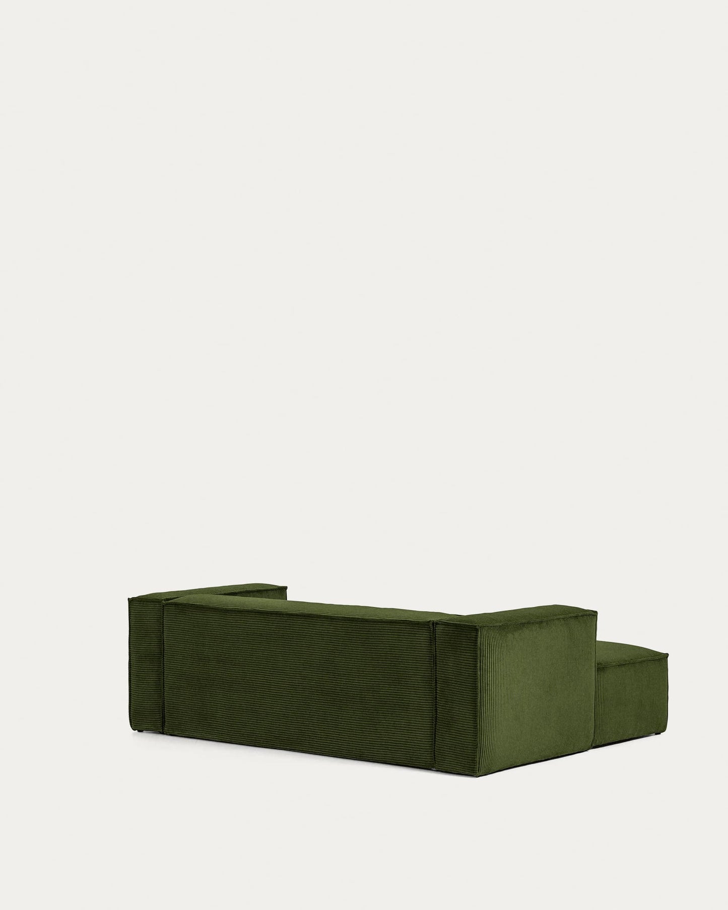 Divano Blok 2 posti chaise longue sinistra in velluto a coste spesse verde 240 cm
