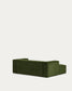 Divano Blok 2 posti chaise longue sinistra in velluto a coste spesse verde 240 cm