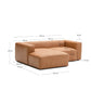 Divano Blok in pelle marrone a 2 posti con chaise longue a sinistra 240 cm