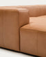 Divano Blok in pelle marrone a 2 posti con chaise longue a sinistra 240 cm