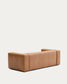 Divano Blok in pelle marrone a 2 posti con chaise longue a sinistra 240 cm