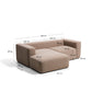 Divano Blok 2 posti in ciniglia marrone con chaise longue sinistra 240 cm FSC Mix Credit