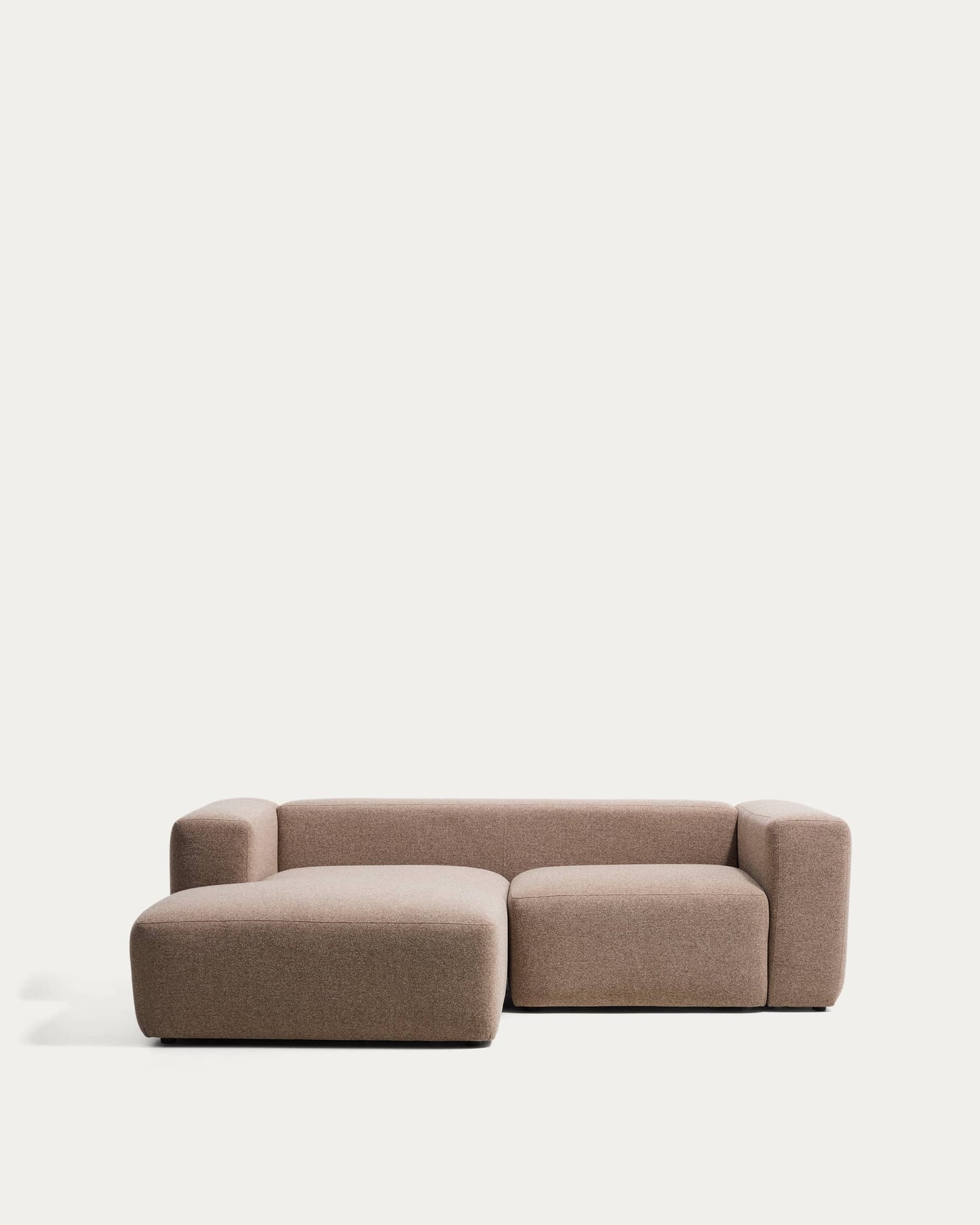 Divano Blok 2 posti in ciniglia marrone con chaise longue sinistra 240 cm FSC Mix Credit