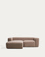Divano Blok 2 posti in ciniglia marrone con chaise longue sinistra 240 cm FSC Mix Credit