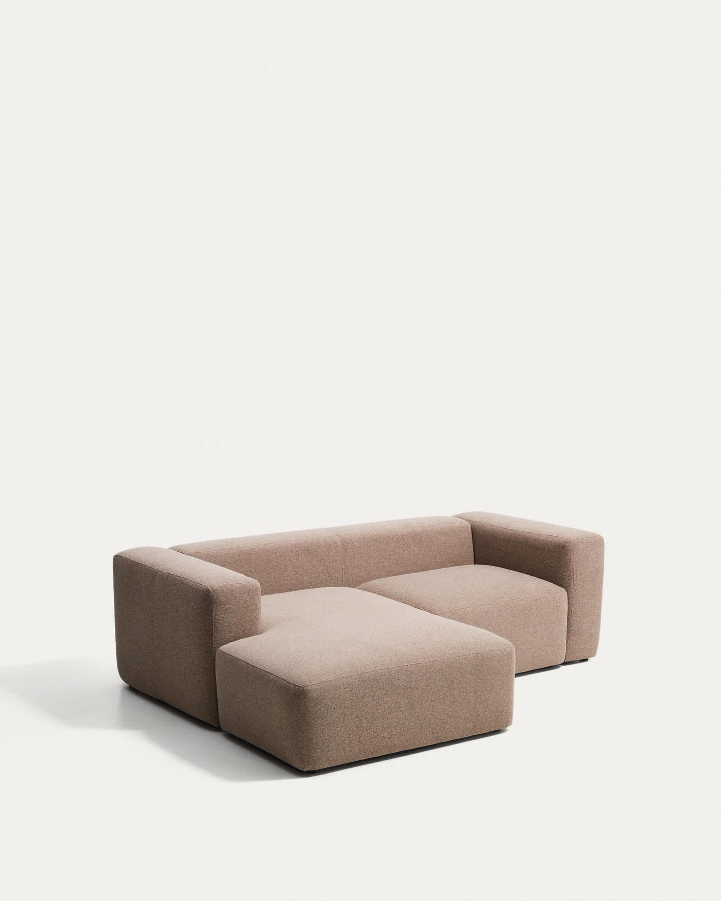Divano Blok 2 posti in ciniglia marrone con chaise longue sinistra 240 cm FSC Mix Credit